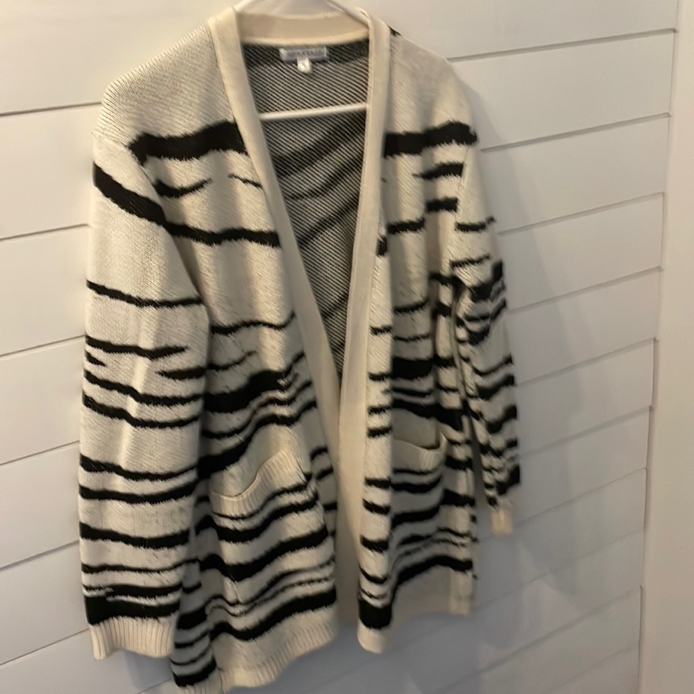 Black and Cream cardigan by Downeast